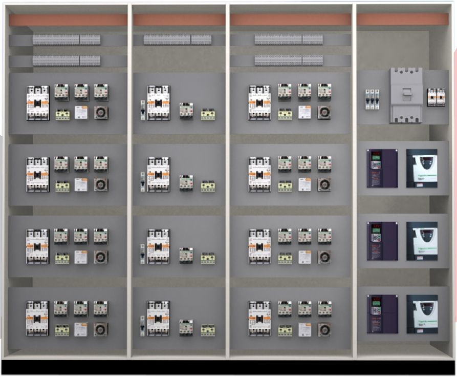 MCC and VFD panel interior